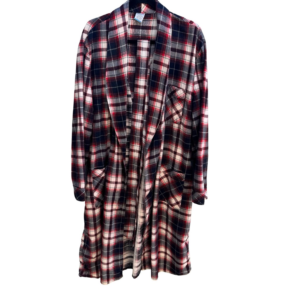 Sears Perma-Prest Vintage 70s 80s Plaid Robe Grandpacore Loungewear Dadcore‎ L